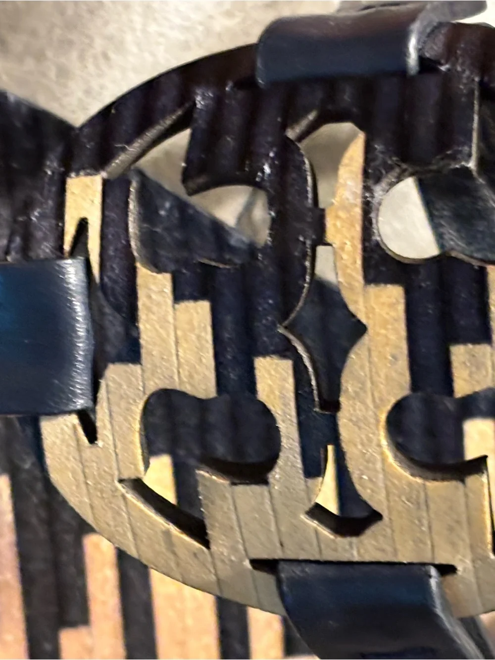 Tory Burch Miller Navy/Ivory Leather Slingback Block Heels 7.5
